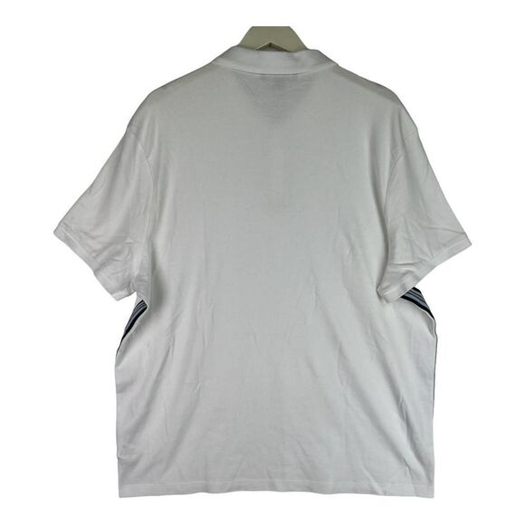 New Michael Kors Men US XXL White T-Shirt Classic Striped Short Sleeve Polo  - Picture 2 of 8
